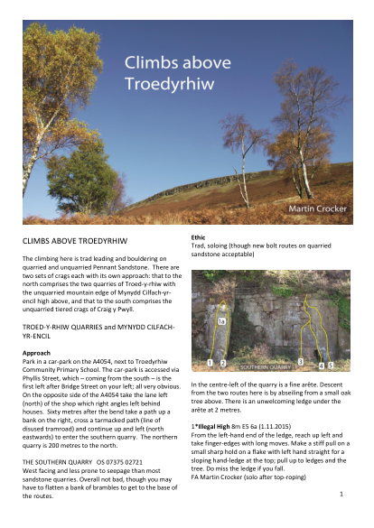Climbs above Troedyrhiw cover